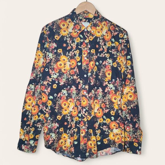 Club Monaco Other - Club Monaco Floral Longsleeve Button-Up Collared Dress Shirt Mens Large Slim Fit